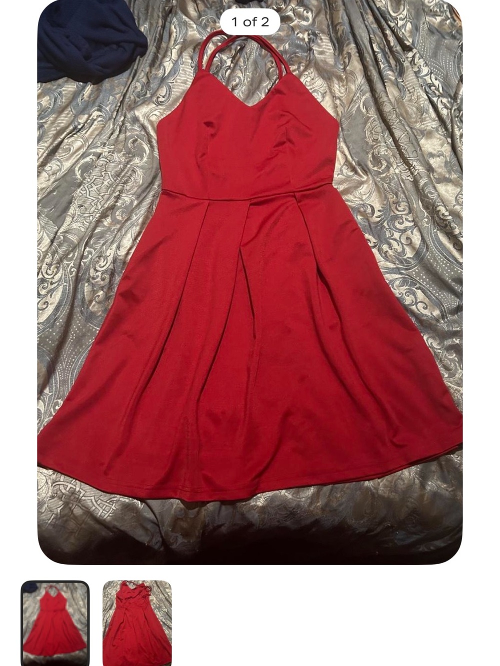 Red Halter Fit-and-Flare Mini Dress